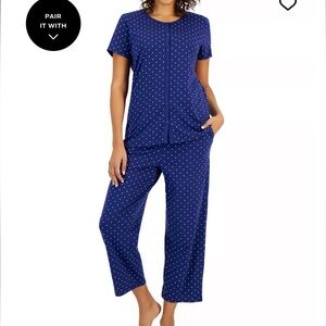 New Charter Club 2-Pc. Cotton Printed Cropped Pajamas